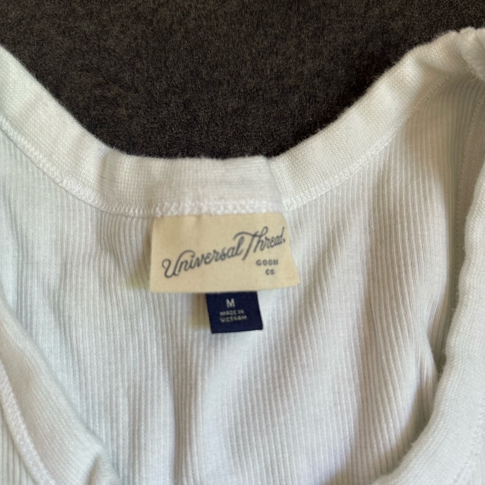 Universal Thread White Ribbed Tank Top - Picture 2 of 2